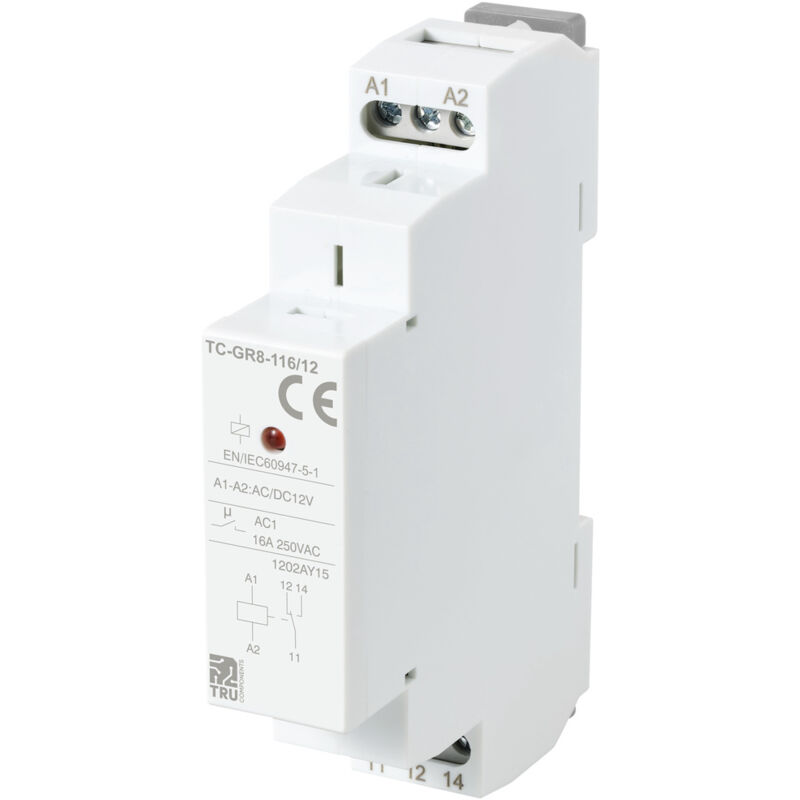Tru Components - Tc-gr8-116/12 Hilfsschalter 1 Wechsler 12 V/ac, 12 V/dc 16 A 1 St.