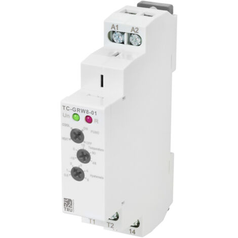 TRU COMPONENTS TC-GRW8-01  Temperaturregler NTC -15 bis 45 °C Relais 16 A (L x B x H) 90 x 18 x 64 m