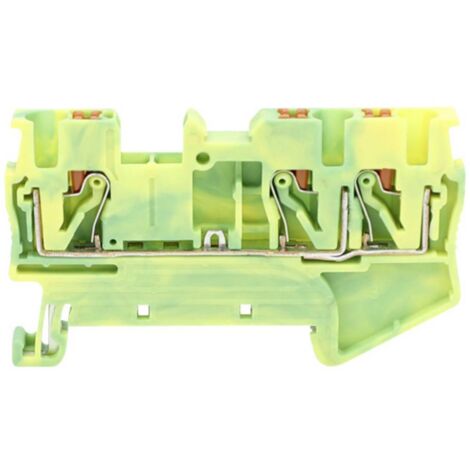 TRU COMPONENTS TC-JPT2.5-TW-PE Borne de passage 5.2 mm connexion rapide 0.2 mm² 2.5 mm² vert standard (satiné mat), jaune 1 pc(s) C069962
