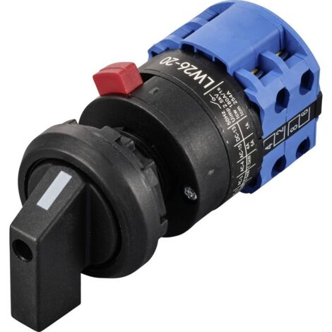 TRU COMPONENTS TC-LW26-20 6C04/2C55I Commutateur à cames 20 A 690 V 1 x 60 ° noir, gris 1 pc(s)