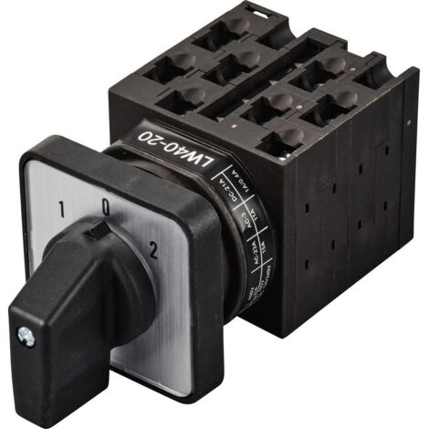 TRU COMPONENTS TC-LW40-20 D404/4A48I Commutateur à cames 20 A 690 V 2 x 45 ° noir, gris 1 pc(s)