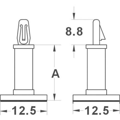 TRU COMPONENTS TC-MMR16203 Support de platine autocollant Polyamide Écartement 15.9 mm 1 pc(s) S021441