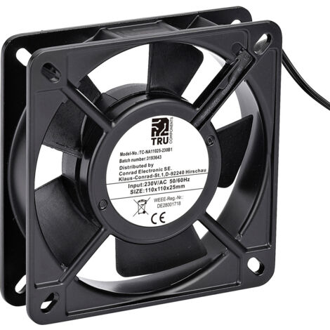 TRU COMPONENTS TC-NA11025-230B1 Axiallüfter 230 V/AC 100 m³/h (L x B x H) 110 x 110 x 25 mm