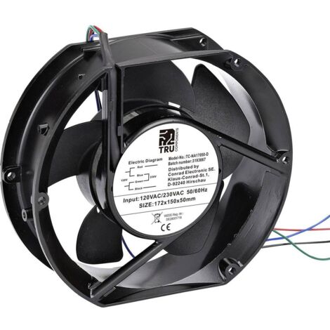 TRU COMPONENTS TC-NA17050-D Ventilateur axial 230 V/AC, 120 V/AC 310 m³/h (L x l x H) 172 x 150 x 50 mm Q028843