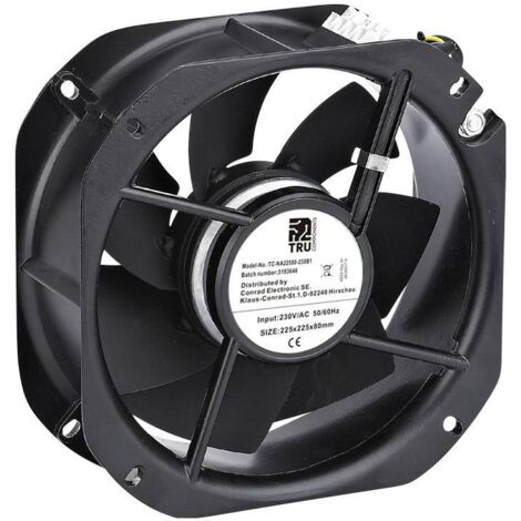 TRU COMPONENTS TC-NA22580-230B1 Ventilateur axial 230 V/AC 1150 m³/h (L x l x H) 225 x 225 x 80 mm Q028183