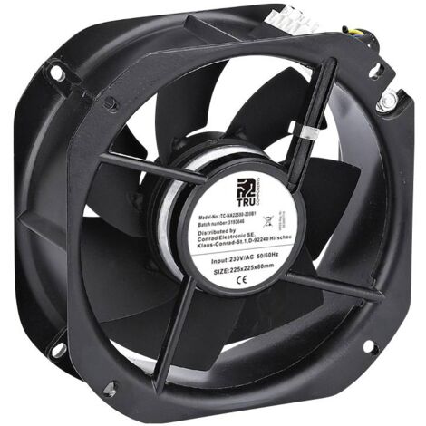 TRU COMPONENTS TC-NA22580-230B1 Ventilateur axial 230 V/AC 1150 m³/h (L x l x H) 225 x 225 x 80 mm Q028183