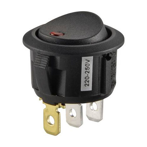 TRU COMPONENTS TC-R13-208B2-02 RD Interrupteur à bascule 250 V/AC 10 A 1 x Off/On Couleur d'éclairage (ampoule LED): rouge à accrochage 1 pc(s) S648241