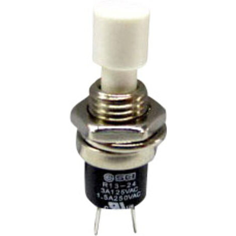 TRU COMPONENTS TC-R13-24B1-02 WT Drucktaster 250 V/AC 1.5 A 1 x Ein/(Aus) tastend Weiß   1 St.