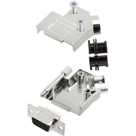 TRU COMPONENTS TCD45ZK09HDS15K 7708956 Kit embase SUB-D femelle 45 ° Nombre de pôles: 15 fût à souder 1 pc(s) R545201
