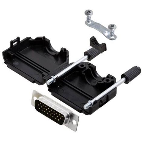 TRU COMPONENTS TCDPPK15BKHDP26K 7709416 Kit embase SUB-D mâle 180 ° Nombre de pôles: 26 fût à souder 1 pc(s) R542311