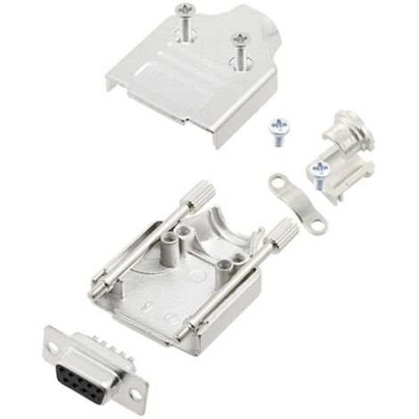 TRU COMPONENTS TCMHDM09DBSK 7709884 KIT connettori femmina SUB-D 180 ° Numero Poli (num): 9 Punte a saldare 1 pz.