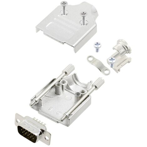 TRU COMPONENTS TCMHDM09HDP15K 7709220 Kit embase SUB-D mâle 180 ° Nombre de pôles: 15 fût à souder 1 pc(s)