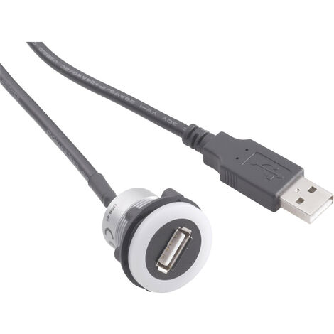 TRU COMPONENTS USB-05-BK USB-Einbaubuchse 2.0 Buchse, Einbau, Stecker USB-Buchse Typ A, beleuchtet a