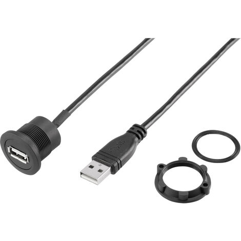 TRU COMPONENTS USB-19-BK USB A Einbaubuchse 2.0 Buchse, Einbau   Inhalt: 1 St.