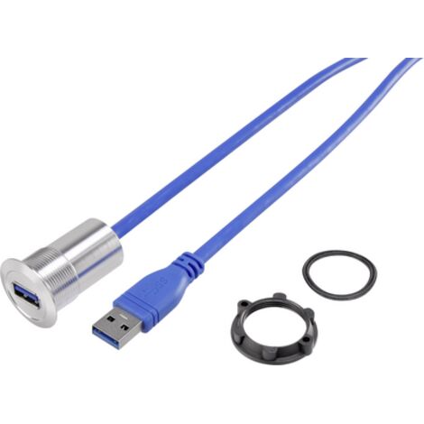 TRU COMPONENTS USB-21-BK Presa USB da incasso di tipo A 3.0 Contenuto: 1 pz.