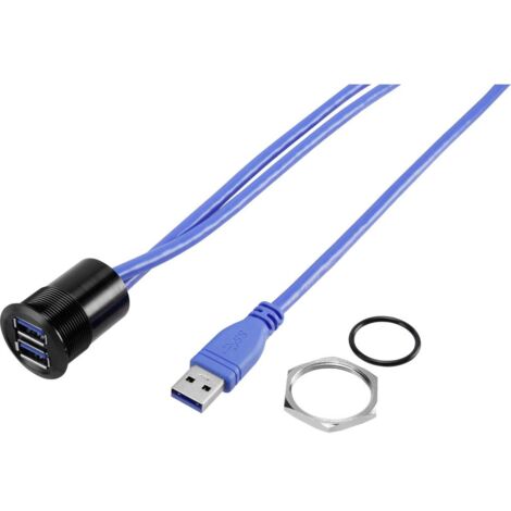 TRU COMPONENTS USB-22-BK Presa USB da incasso di tipo A 3.0 2x presa A USB 3.0 su 2x Spina A USB 3.0 Contenuto: 1 pz.