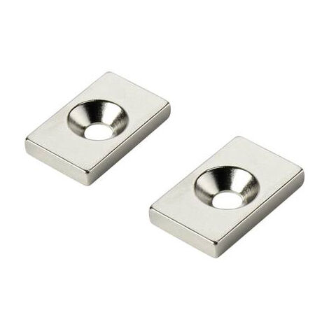 TRU COMPONENTS W20L12T3-M4 Aimant permanent rectangulaire (L x l x H) 20 x 12 x 3 mm N35 Température limite (max.): 80 °C S451031