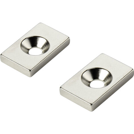 TRU COMPONENTS W20L12T3-M4 Permanent-Magnet Rechteckig (L x B x H) 20 x 12 x 3 mm N35   Grenztempera