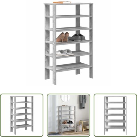 Truciolato -  Scarpiera Grigio Sonoma 61x32x105 cm in Truciolato
