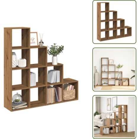 Truciolato - vidaXL Libreria a 4 Ripiani Rovere 131,5x29x131,5 cm in Truciolato - Scaffale in legno