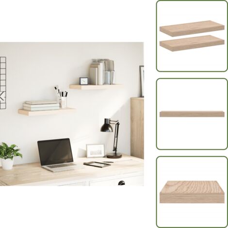 Truciolato - vidaXL Mensole Pensili 2 pz 50x23,5x4 cm in Truciolato - Rovere