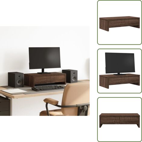 Truciolato - vidaXL Supporto Monitor con Cassetti Marrone 50x27x15 cm in Truciolato - Supporto per monitor