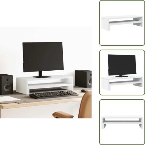 Truciolato - vidaXL Supporto per Monitor Bianco 54x22x15 cm in Truciolato - Supporto per monitor bianco
