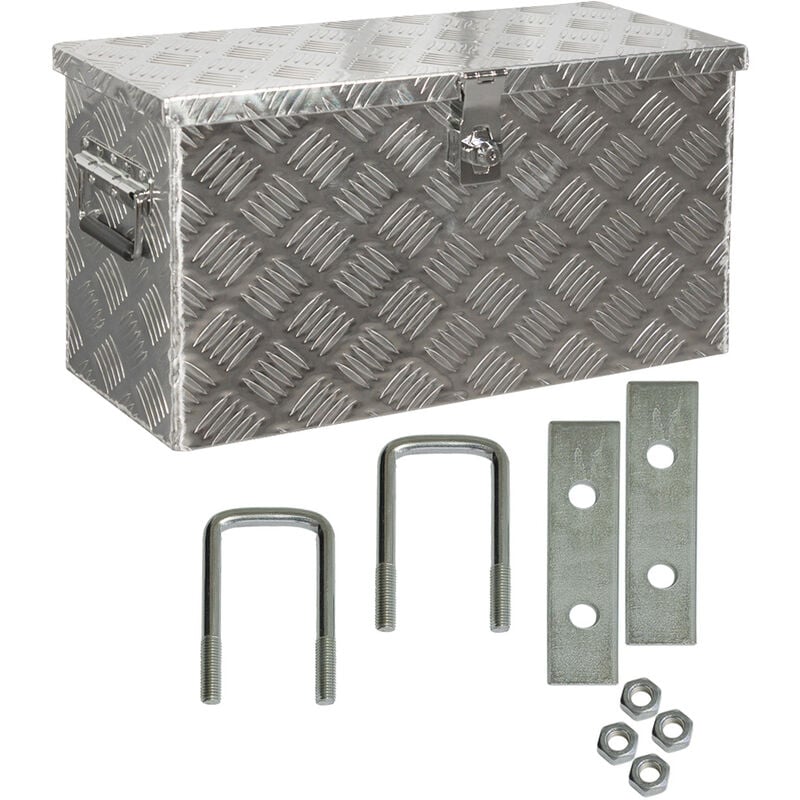 Truck Box Caisse de Transport Remorque Boîte à Outils Chequer Plaque en Alu D040 y compris matériel de montage Trucky