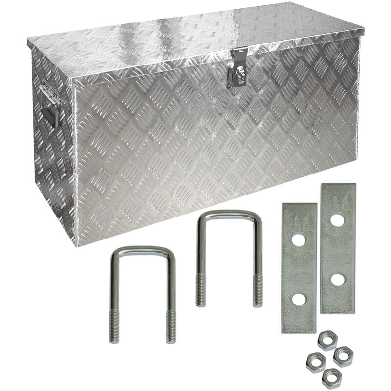 Truck Box Caisse de Transport Remorque Boîte à Outils Chequer Plaque en Alu D120 y compris matériel de montage Trucky