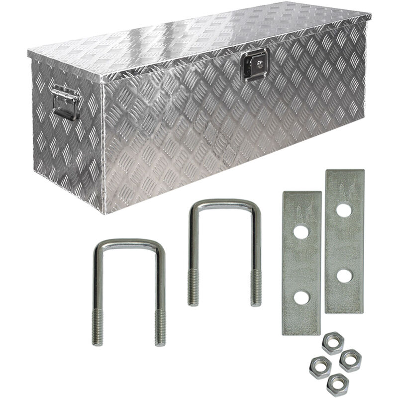 Truck Box Caisse de Transport Remorque Boîte à Outils Chequer Plaque en Alu D160 y compris matériel de montage Trucky