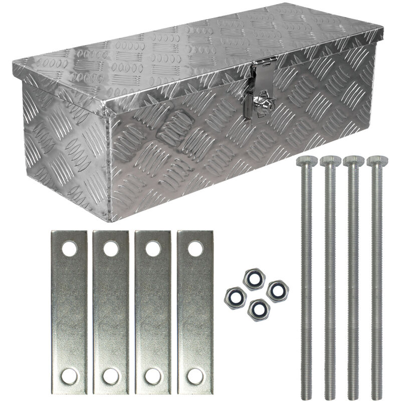 Truck Box Caisse de Transport Remorque Boîte à Outils Chequer Plaque en Alu y compris matériel de montage D025 Trucky