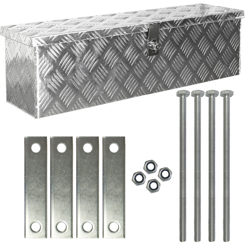 Truck Box Caisse de Transport Remorque Boîte à Outils Chequer Plaque en Alu y compris matériel de montage D035 Trucky