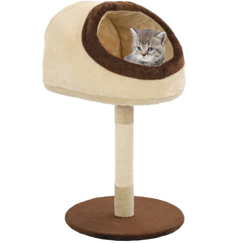 Arbre à chat avec griffoir en sisal 72 cm Beige et marron