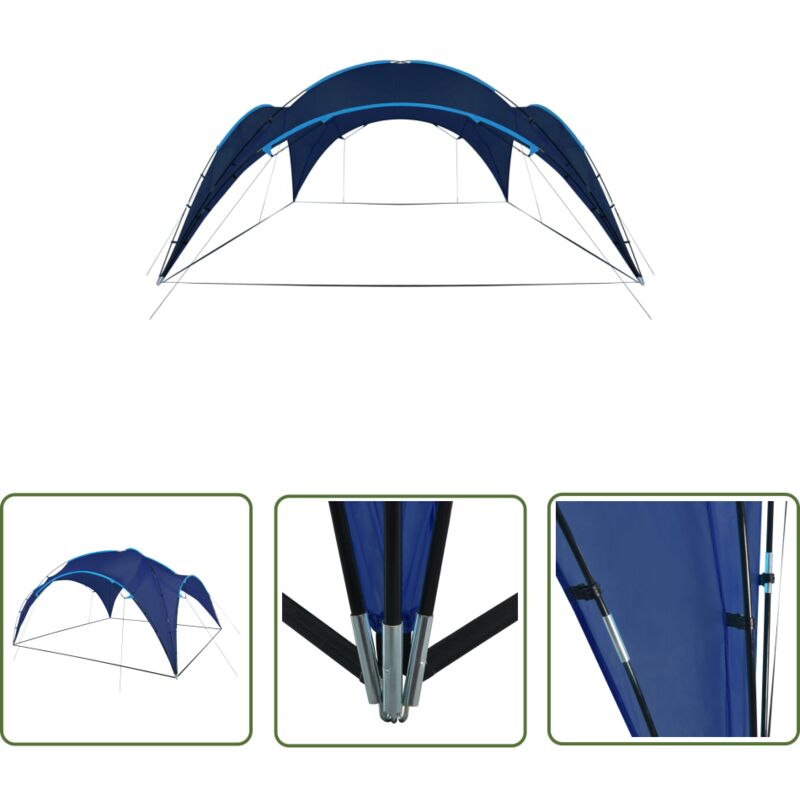 True Deal - The Living Store Arceau de tente de réception 450x450x265 cm Bleu foncé - Abri De Réception - Auvent Pliable - Gazebo - Toile De Camping