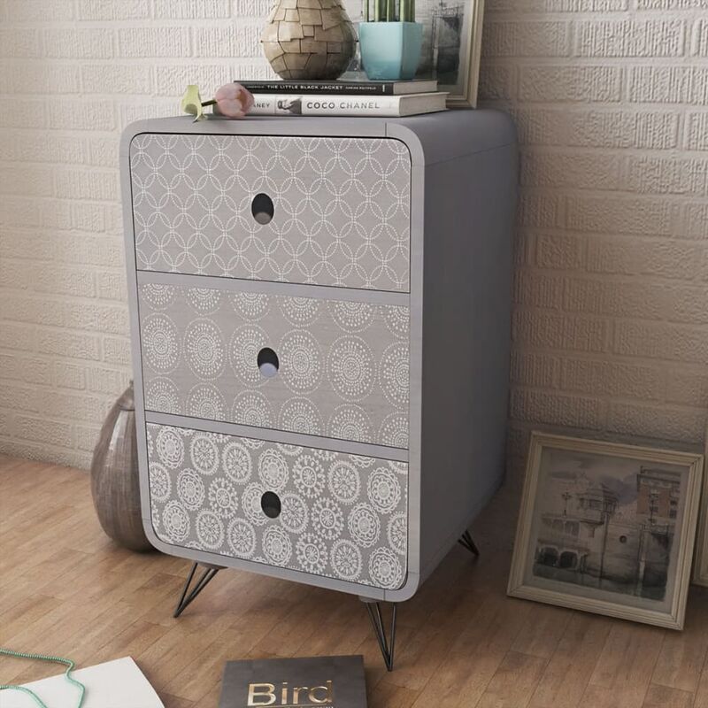 True Deal - Armoire latérale avec 3 tiroirs Gris