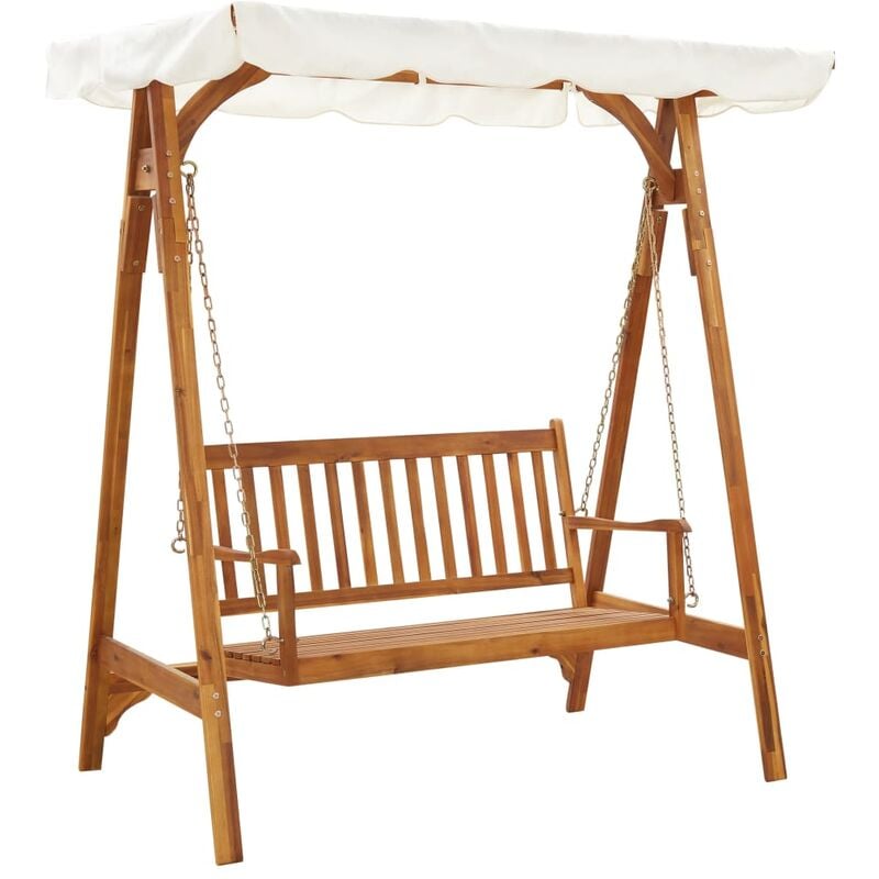 Balancelle de jardin avec auvent Bois d'acacia solide - True Deal