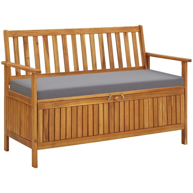 True Deal - Banc de rangement de jardin 120 cm Bois d'acacia solide