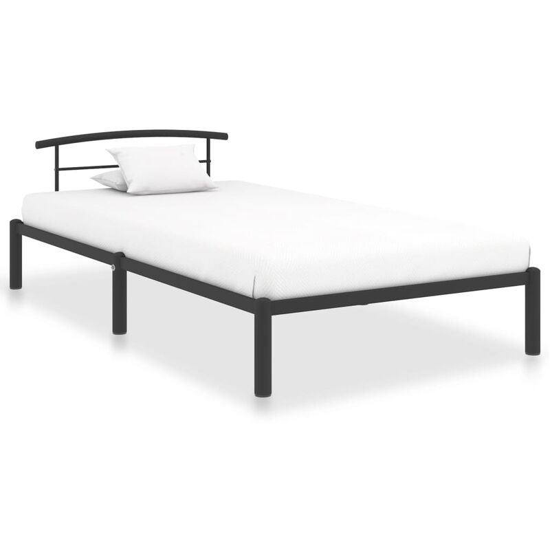 Cadre de lit Noir Métal 100 x 200 cm, supporte le poids maximum 120KG