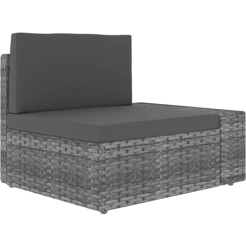 True Deal - Canapé angle sectionnel accoudoir gauche Résine tressée Gris