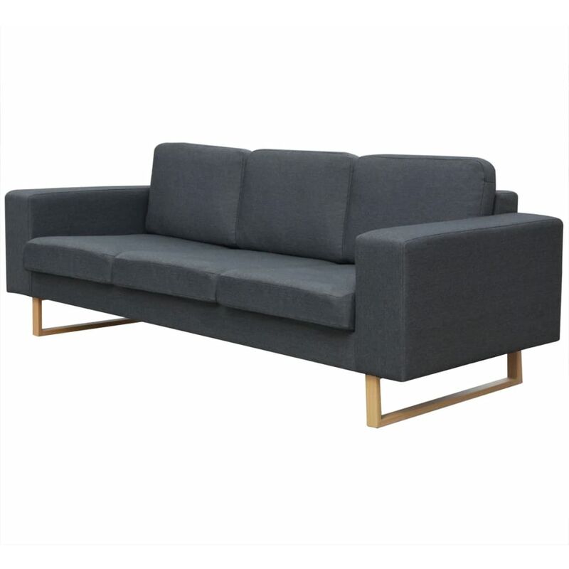 Canapé avec 3 places Tissu Gris foncé
