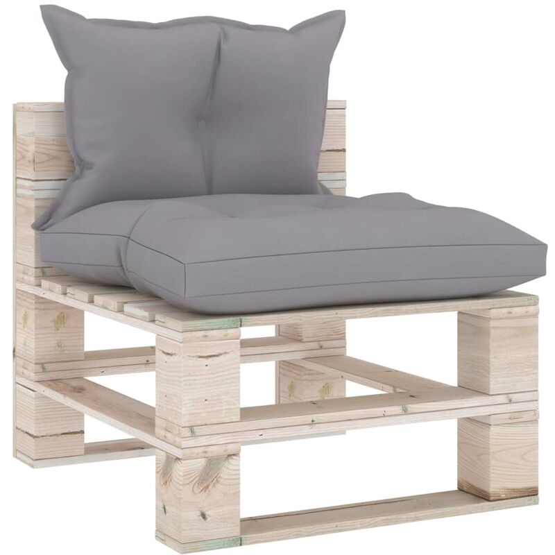 Canapé de milieu palette de jardin avec coussins Bois de pin