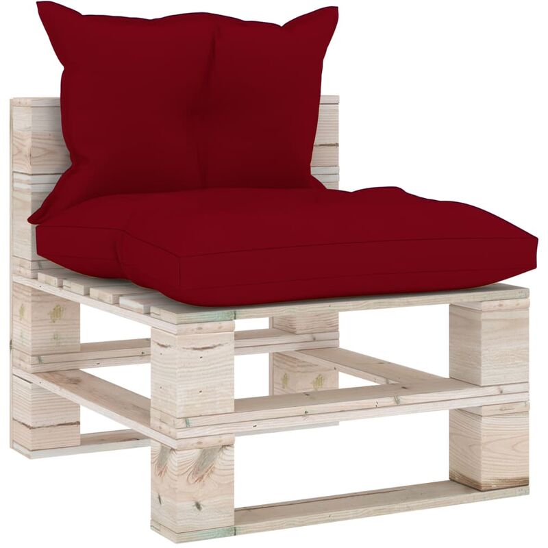 True Deal - Canapé de milieu palette de jardin avec coussins Bois de pin