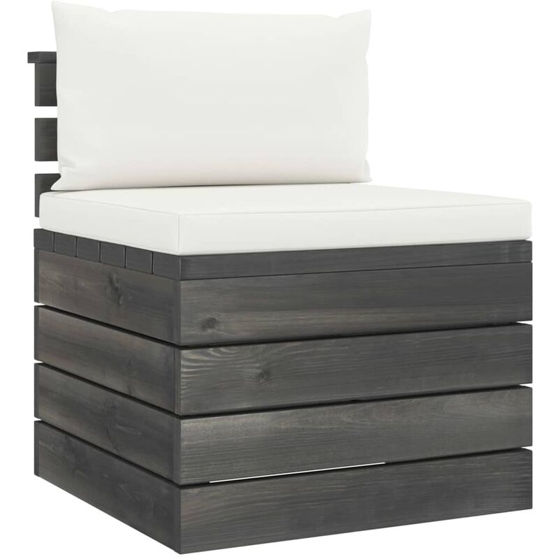 True Deal - Canapé de milieu palette de jardin avec coussins Bois de pin