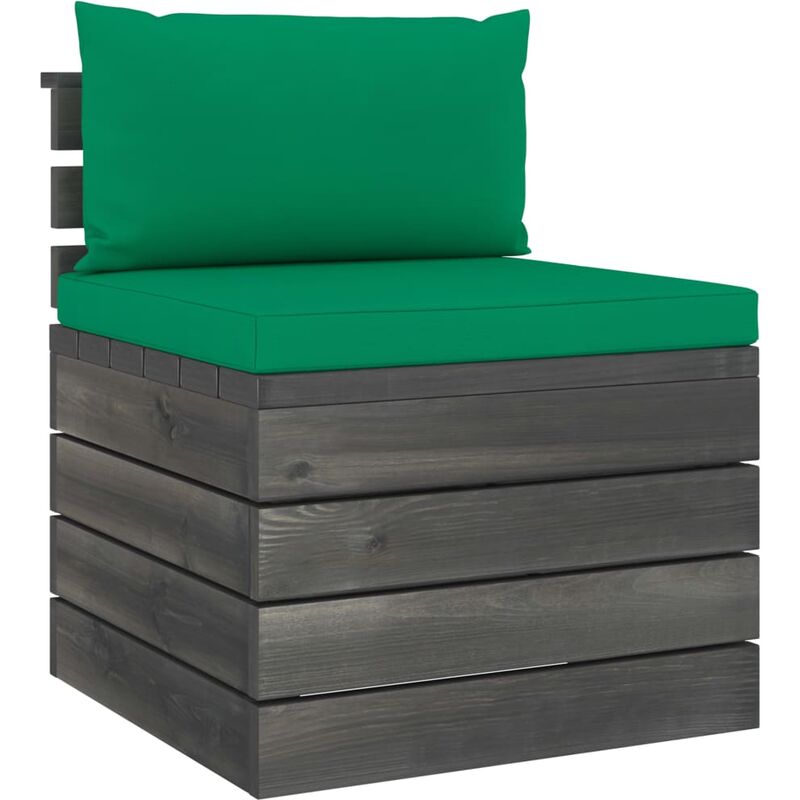 True Deal - Canapé de milieu palette de jardin avec coussins Bois de pin