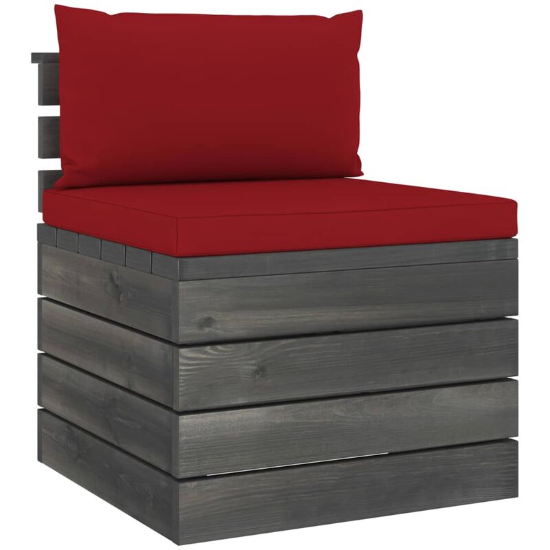 True Deal - Canapé de milieu palette de jardin avec coussins Bois de pin