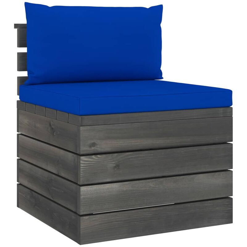 True Deal - Canapé de milieu palette de jardin avec coussins Bois de pin