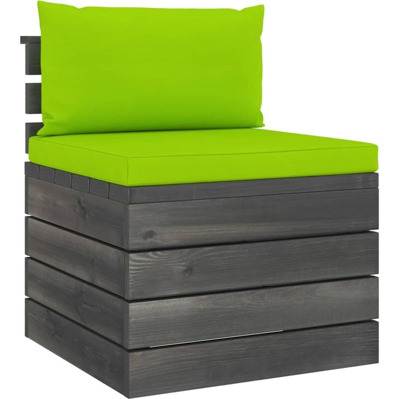 True Deal - Canapé de milieu palette de jardin avec coussins Bois de pin