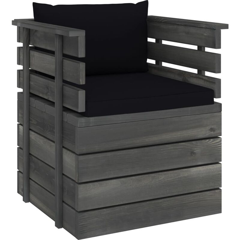 Canapé palette de jardin avec coussins Bois de pin