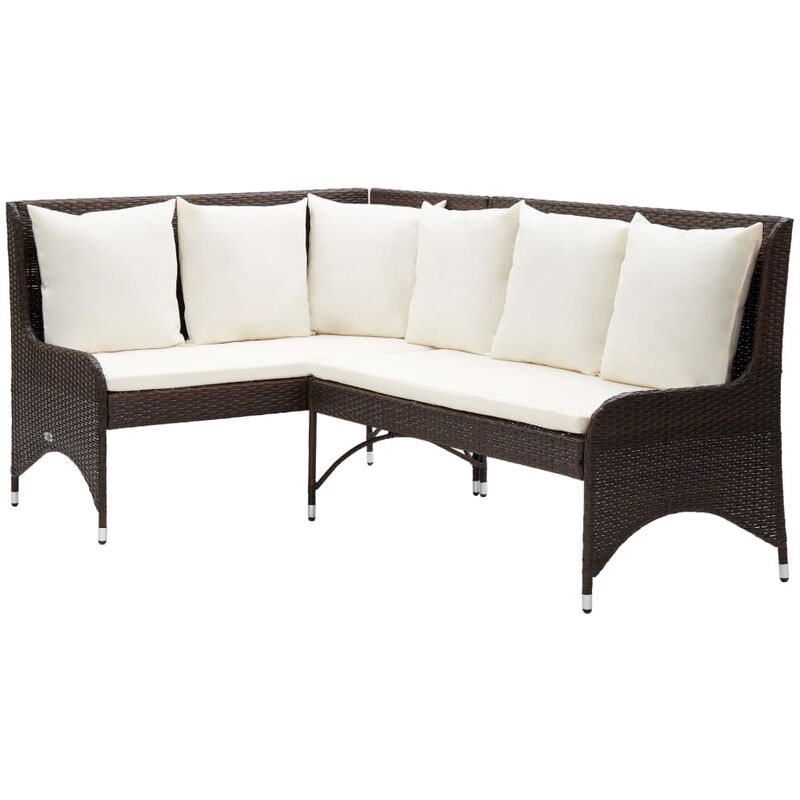True Deal - Canapés d'angle de jardin 2 pcs Résine tressée Marron