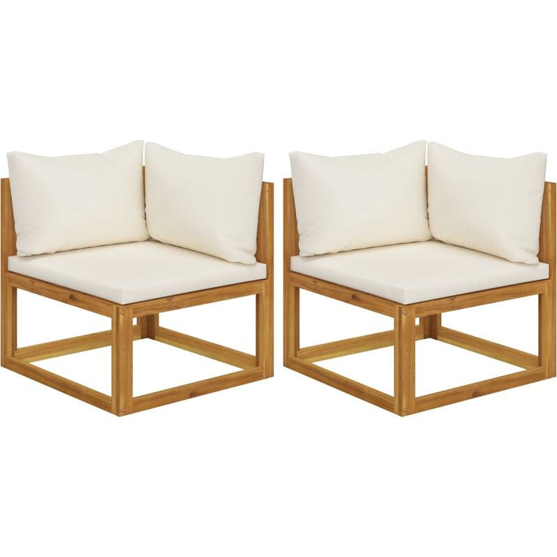 True Deal - Canapés d'angle sectionnels 2 pcs avec coussins Blanc crème